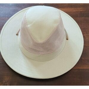 Dorfman Pacific Headwear Hat Beige Mesh Australian Style